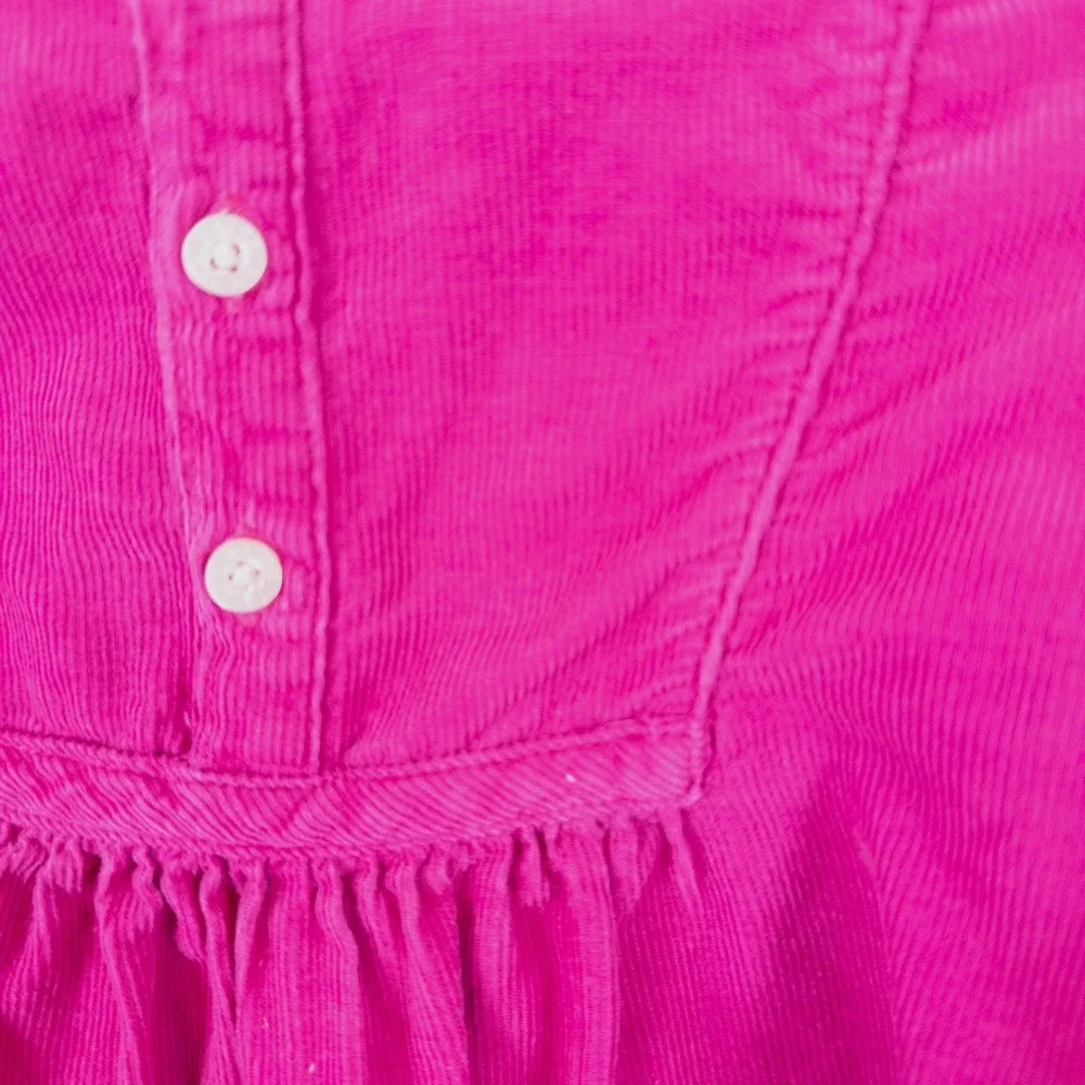 Ralph Lauren Corduroy Top Kids 24M Pink Ruffle‎ Neck Button Front Long Sleeve