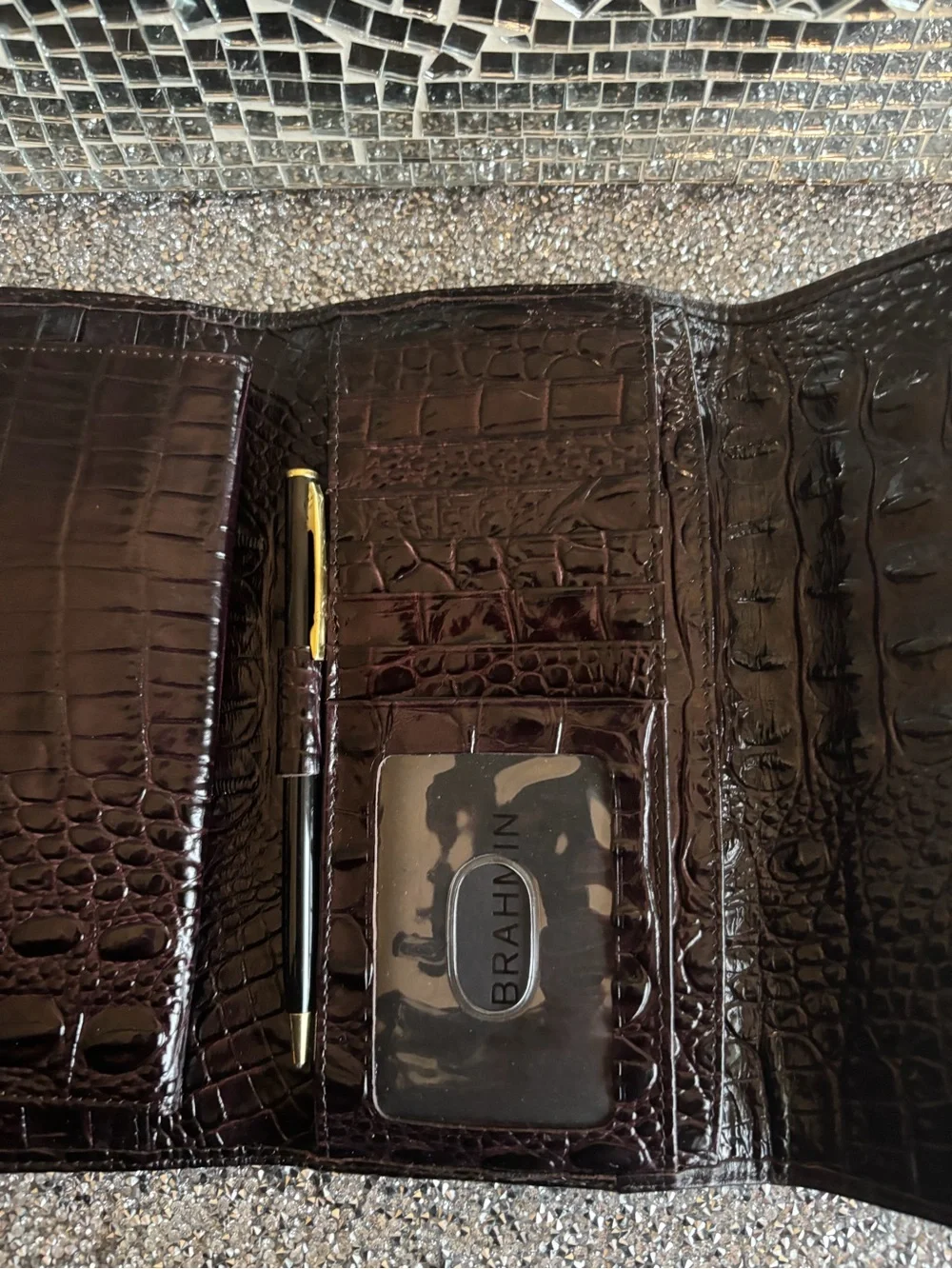 Brahmin polished croc