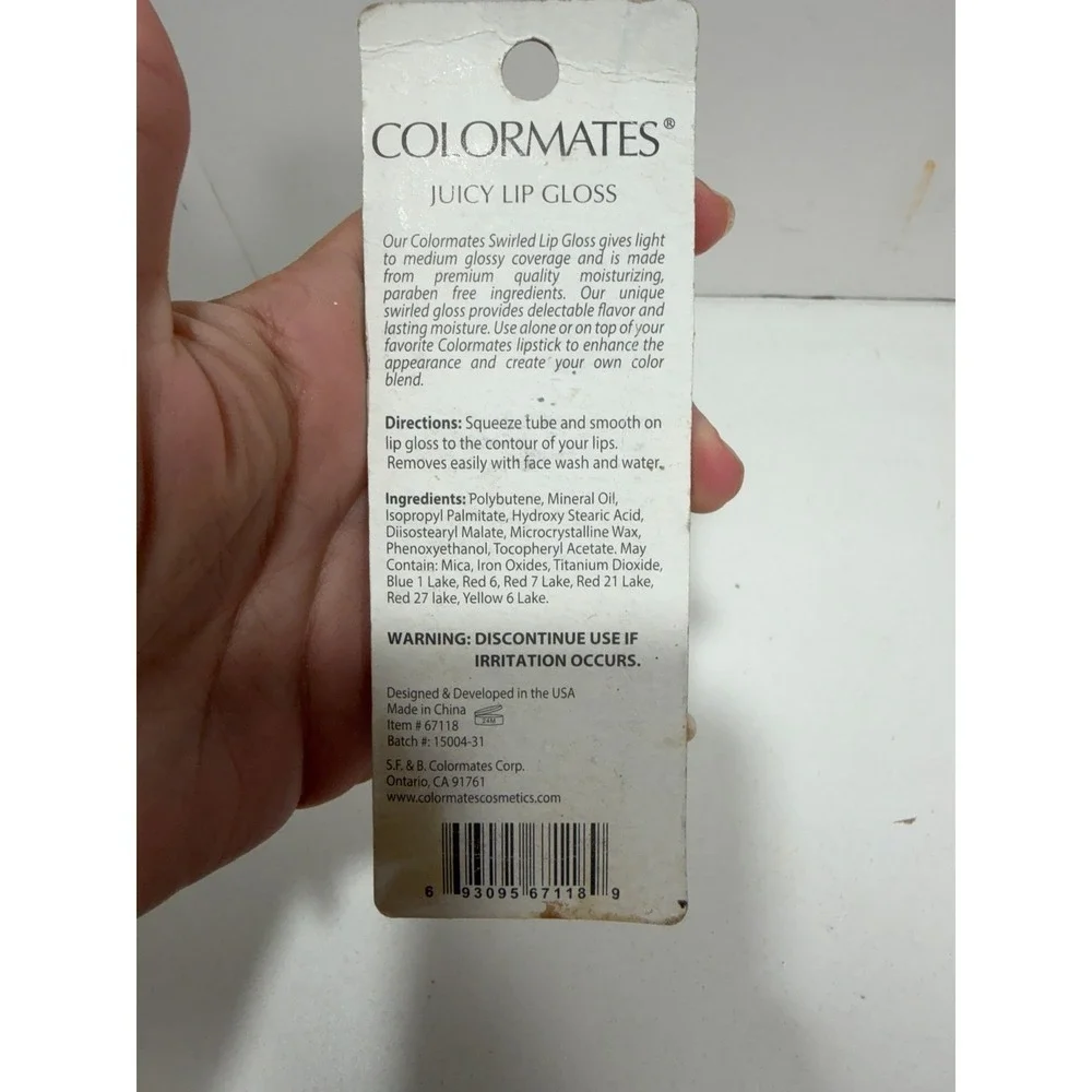 Colormates Juicy Lip Gloss Chocolate Mint 67118 Swirled Brown Gold Paraben Free