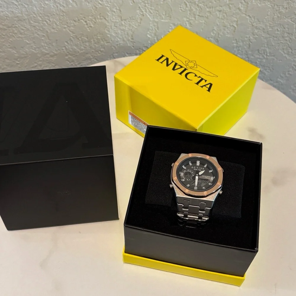 Activa X Invicta Digital Unisex Watch - 45.5mm, Silver
