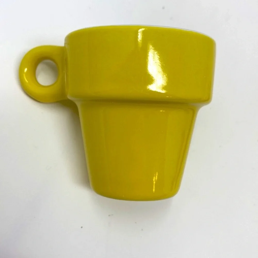 Pier 1 Imports Yellow Stoneware Espresso Cup & Saucer Set