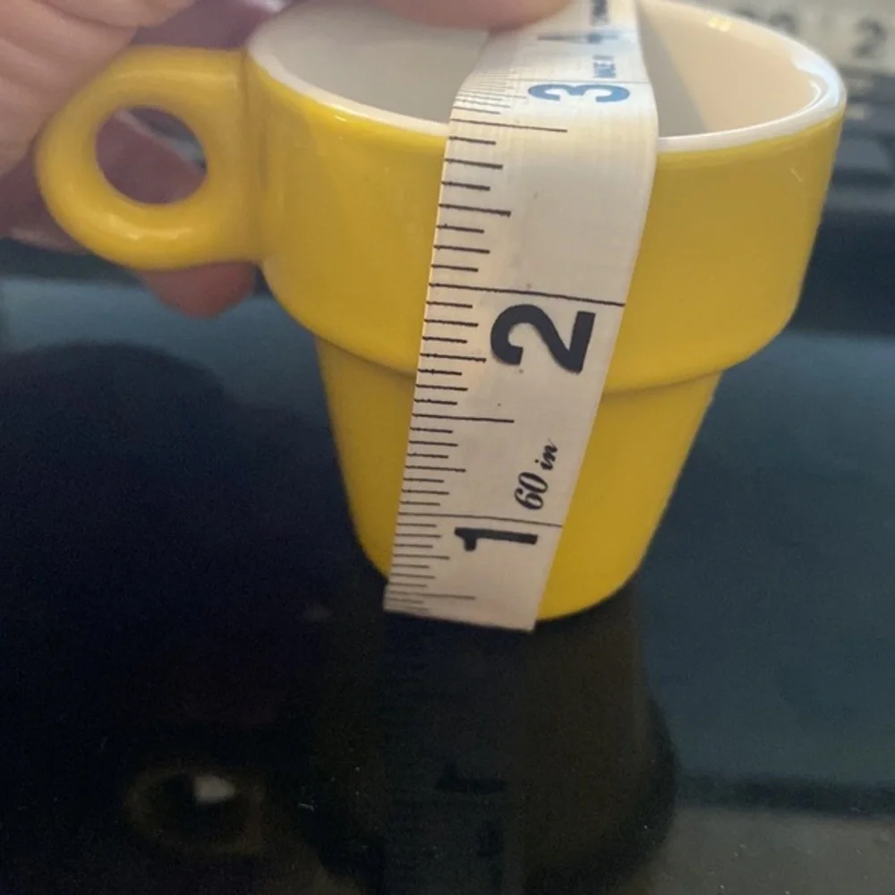 Pier 1 Imports Yellow Stoneware Espresso Cup & Saucer Set