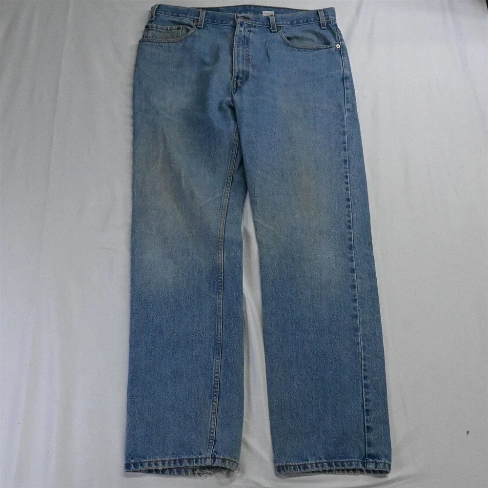 Vtg 2001 Grunge Levi's 38 x 32 505‎ Regular Straight Medium Stonewash Jeans