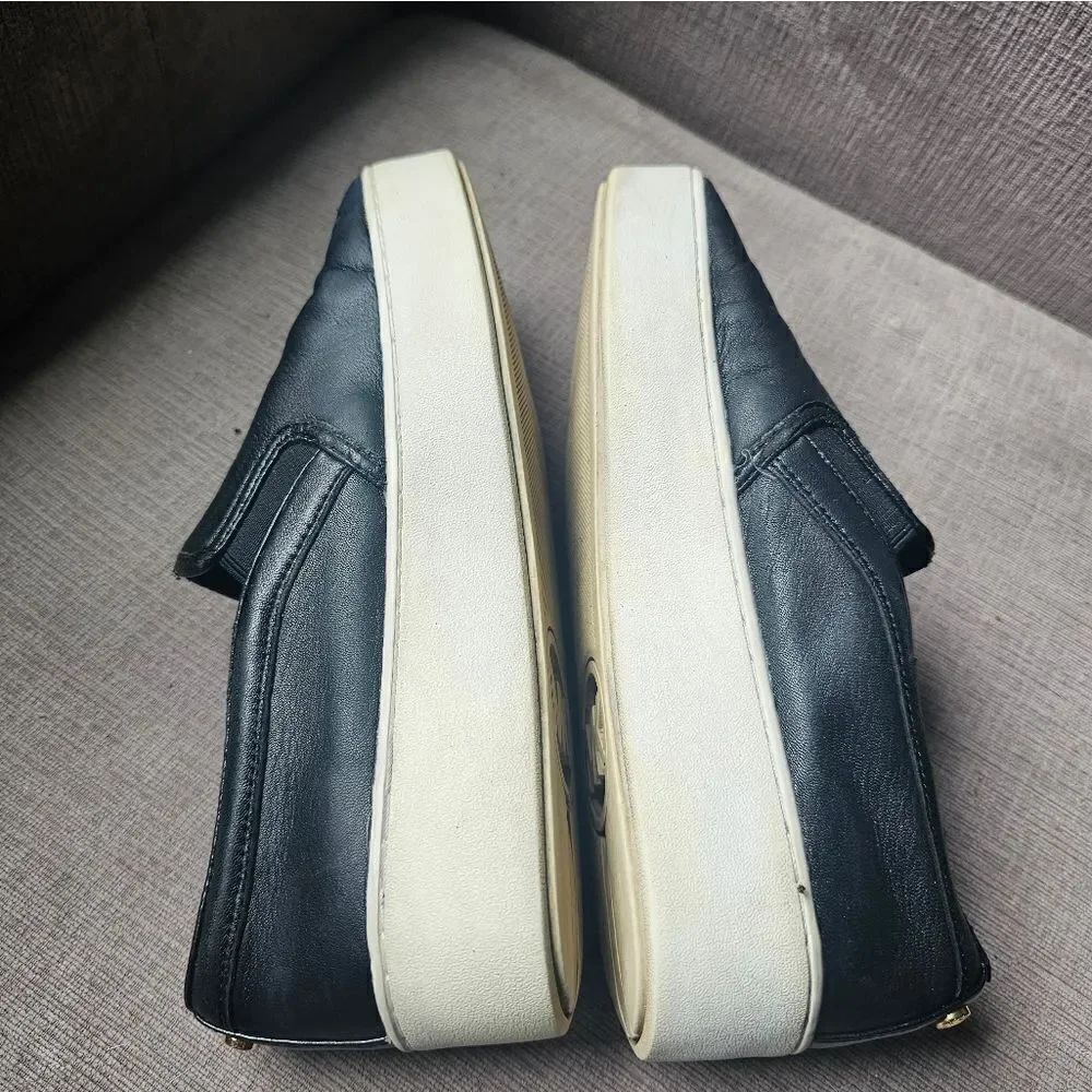 Michael Kors black and gold star slip on shoes. Sz 7