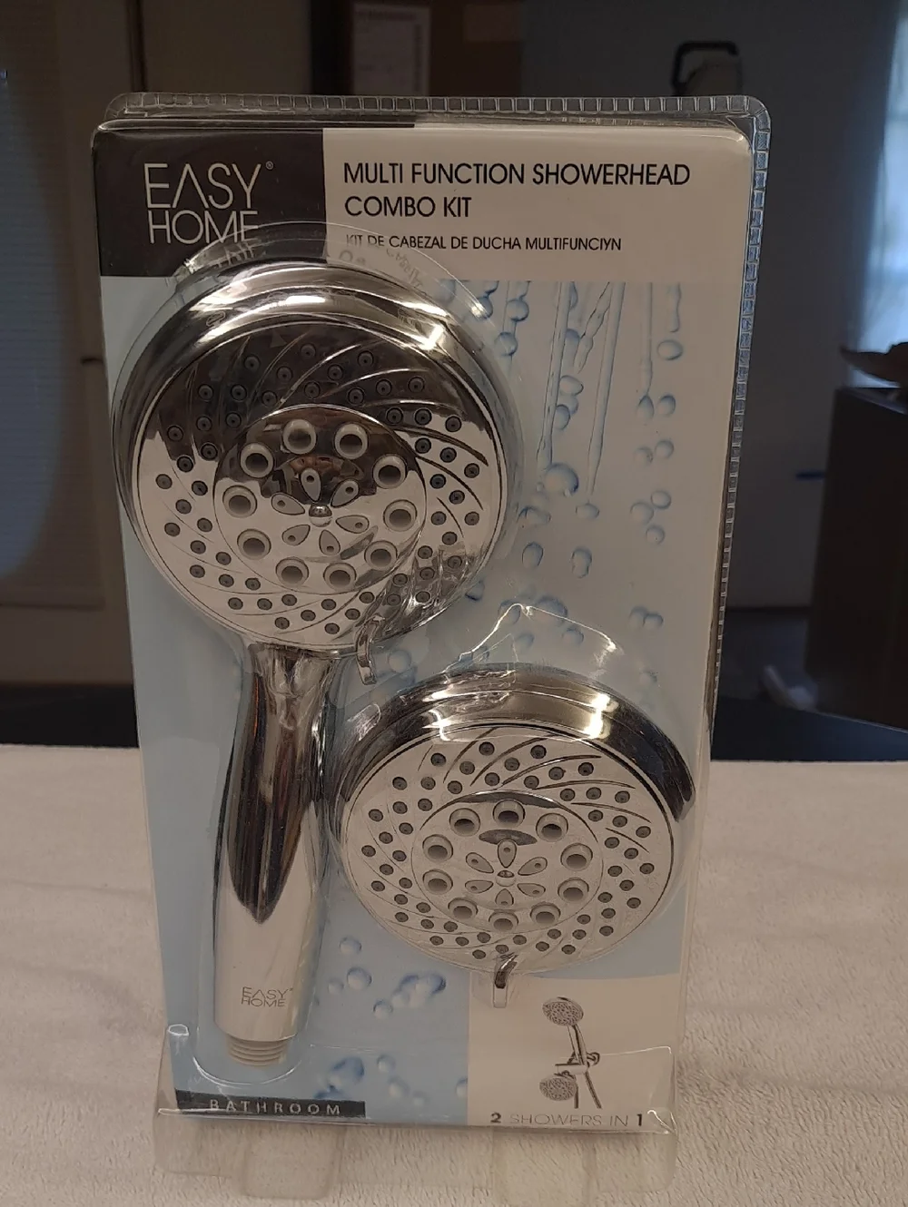 EASY HOME Chrome Multi-Function Showerhead Combo Kit - Chrome