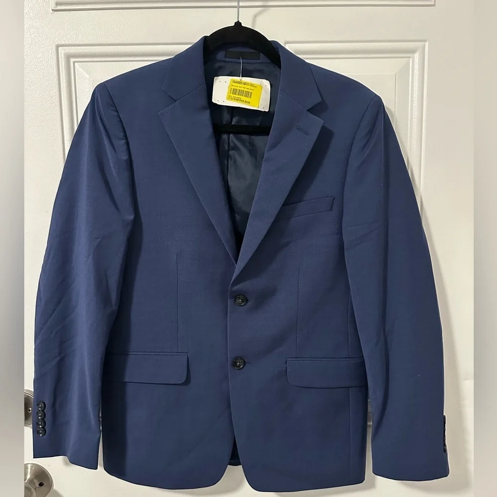 Calvin Klein Men's Skinny Fit Blue 38 Short NWT 95% Wool 5% Spandex