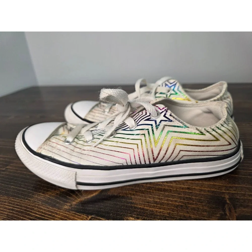 Converse All Star Youth Sneakers Size 3 EU 35 White Canvas‎ Casual Kids Shoes