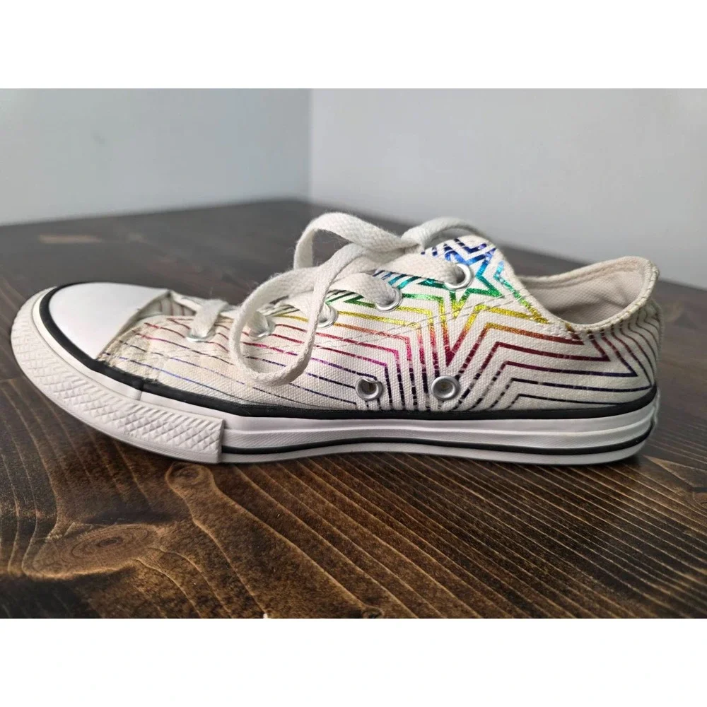 Converse All Star Youth Sneakers Size 3 EU 35 White Canvas‎ Casual Kids Shoes