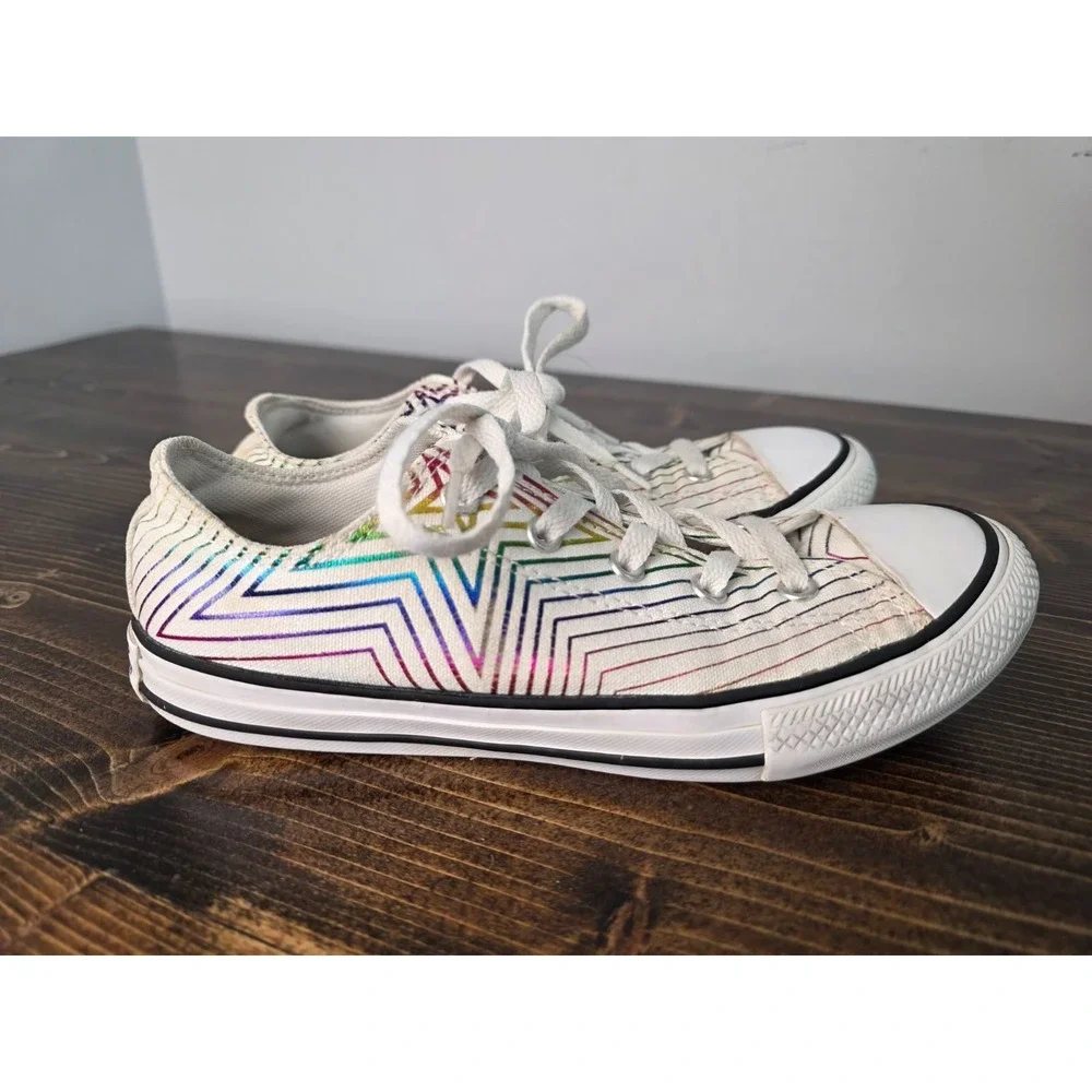 Converse All Star Youth Sneakers Size 3 EU 35 White Canvas‎ Casual Kids Shoes
