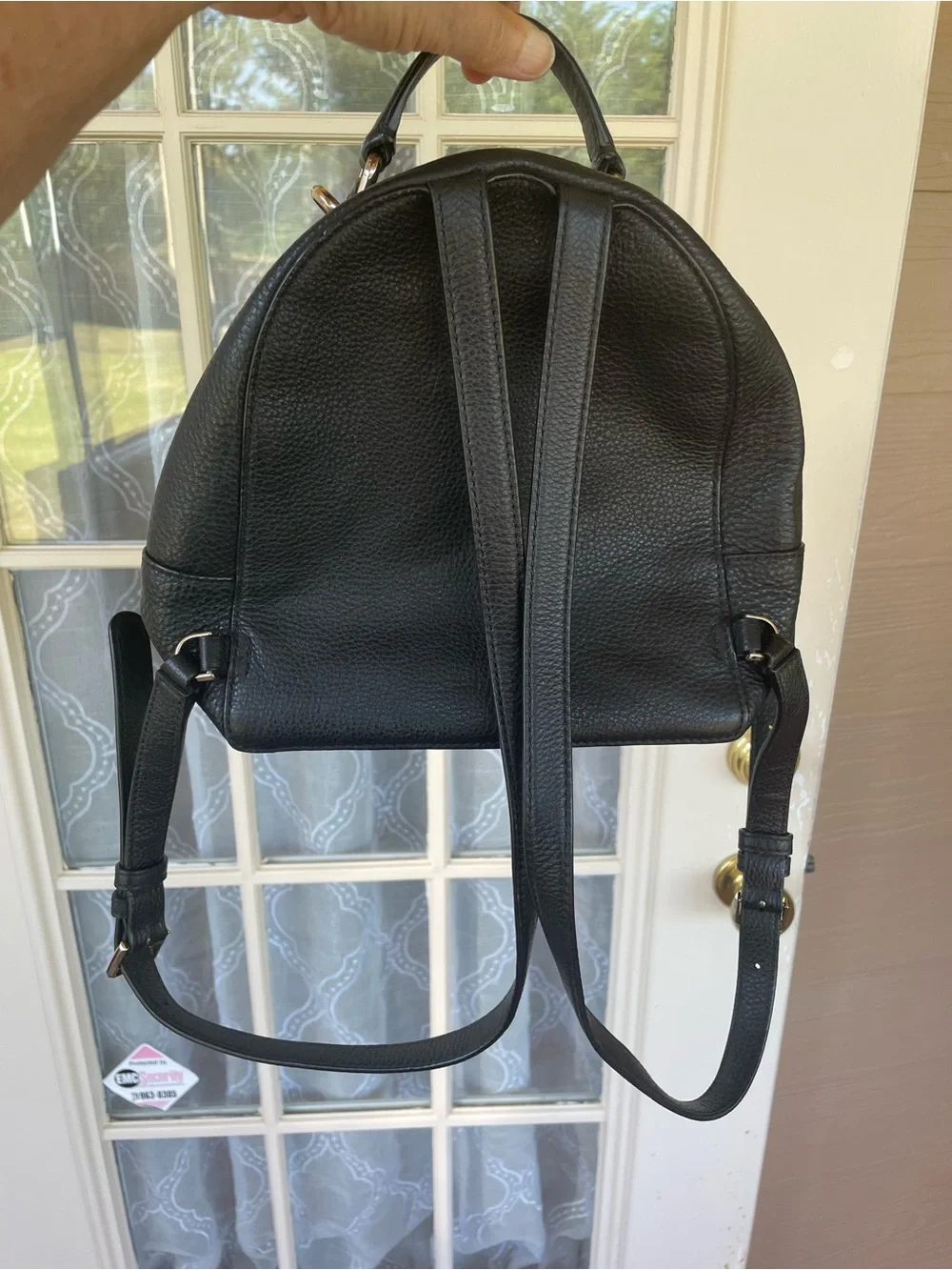 Kate Spade Black Pebbled Leather Mini Backpack Gold Zip Bag Purse