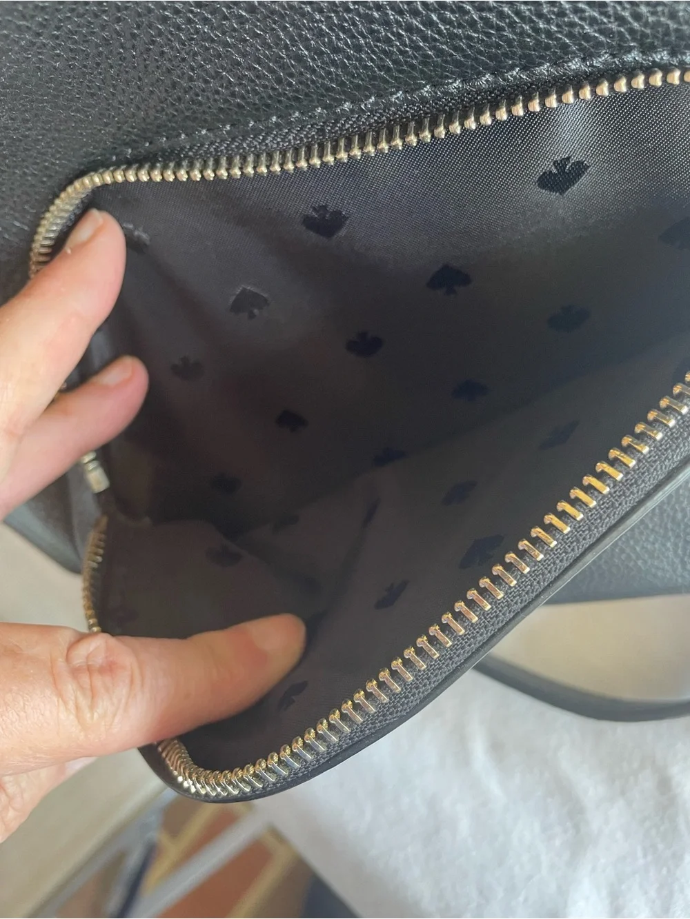 Kate Spade Black Pebbled Leather Mini Backpack Gold Zip Bag Purse