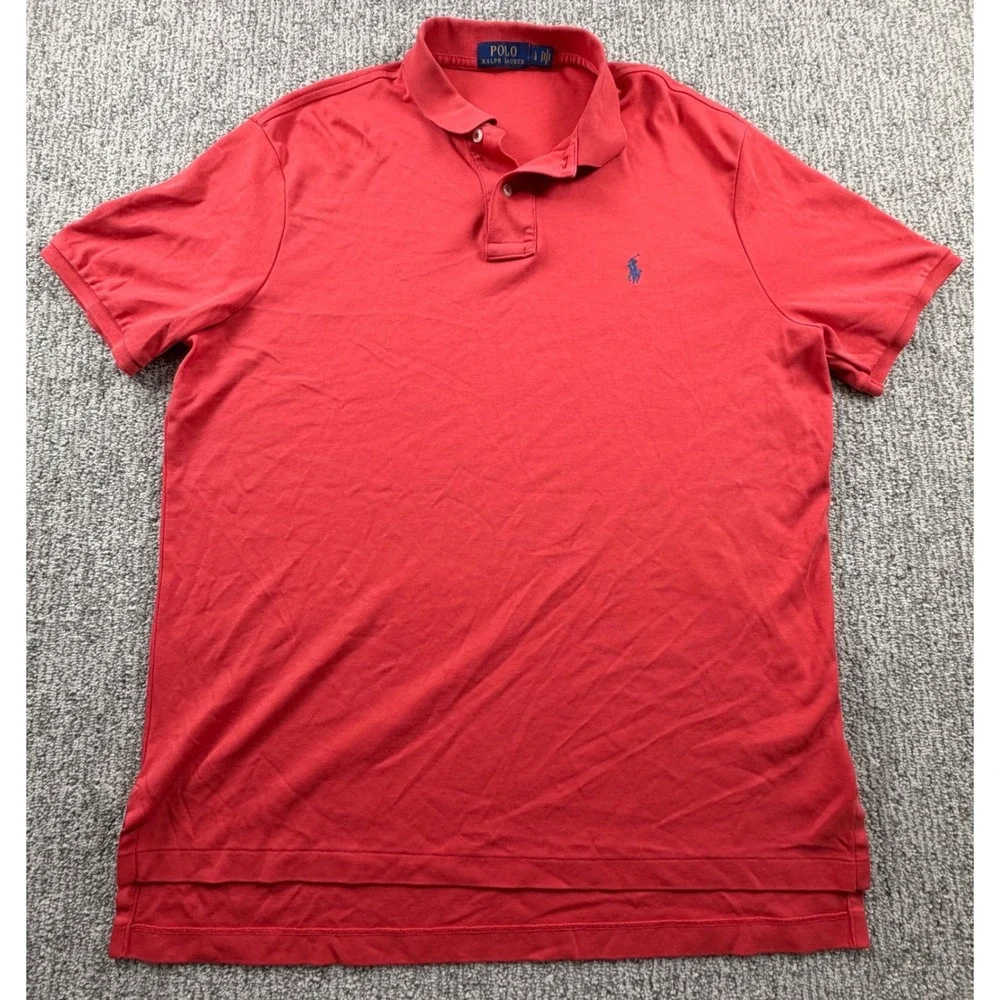 Polo Ralph Lauren Polo Shirt Mens LG Red Short Sleeve Pony Logo Cotton
