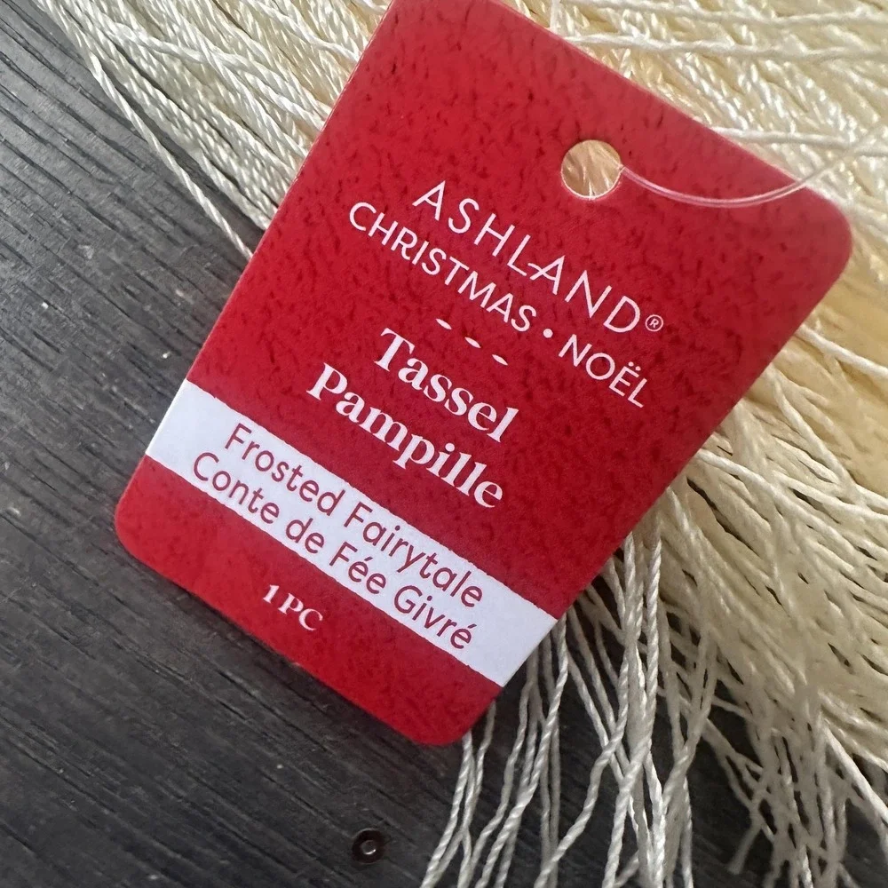 Ashland Frosted Fairytale Tassel Ornaments Set Of 4 Pink White Christmas Decor