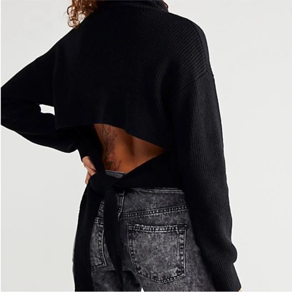 FREE PEOPLE BEACH Open Tie Back Sweater Size XS