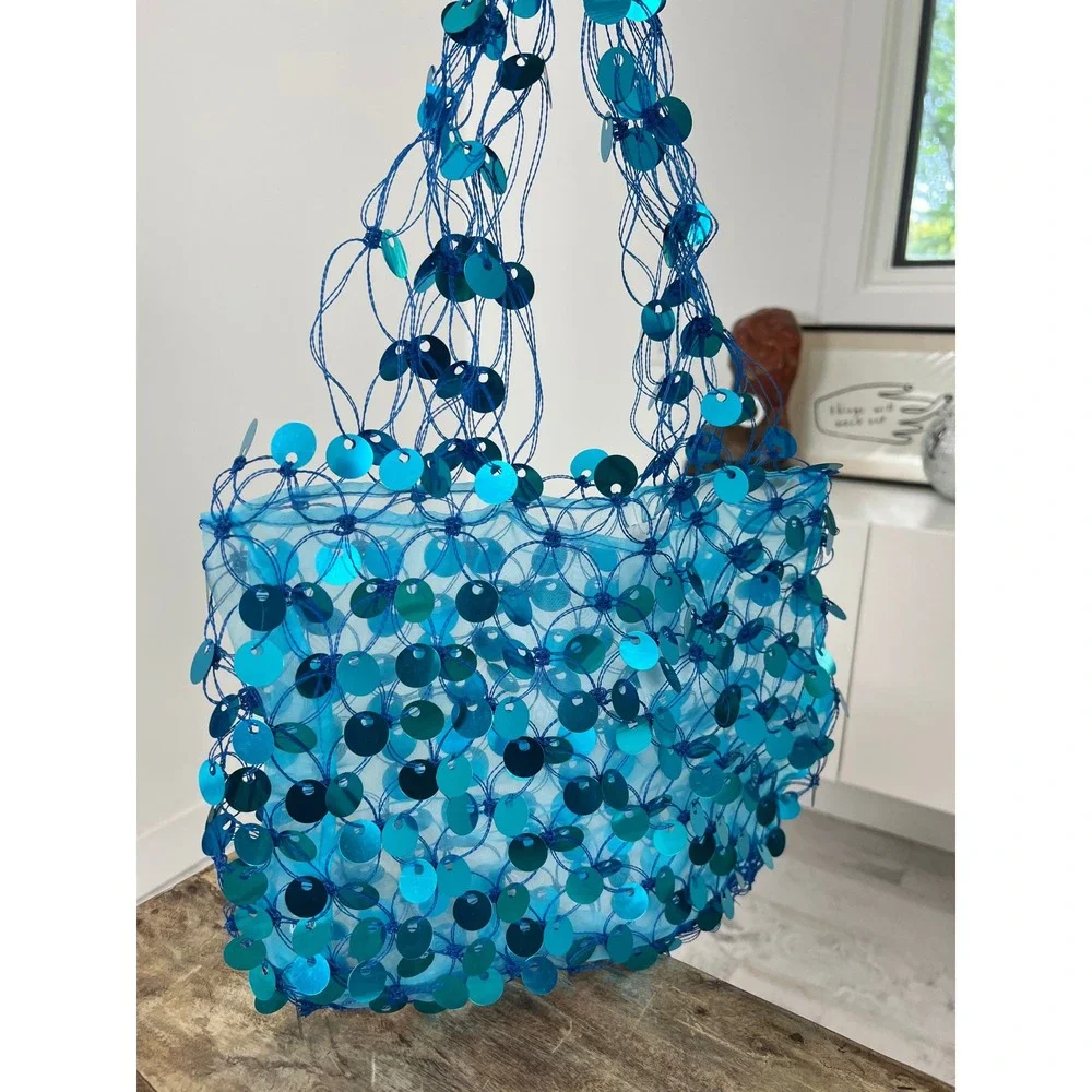 NWT Big Buddha Sequin Sheer Statement Bag