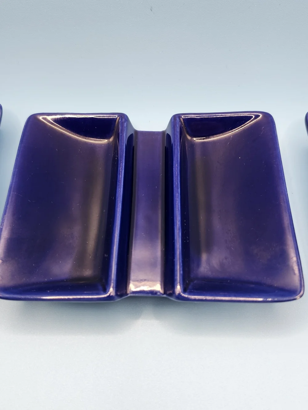VTG Crate & Barrel Cobalt Blue Appetizer Porcelain Dishes/ Set Of 3