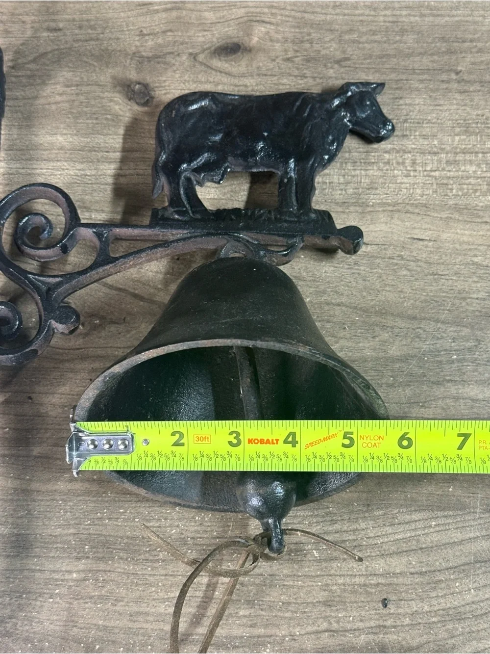 Cast Iron Outdoor Black Cowbell Dinner Bell