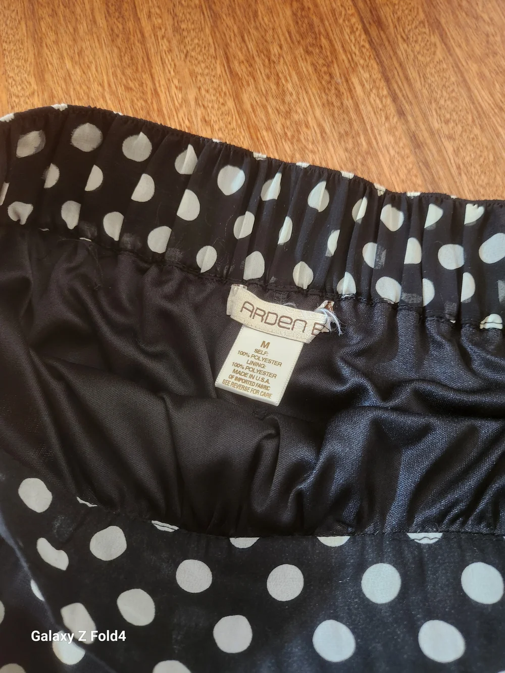 Arden B Black and White Polka Dot High-Low Skirt Med