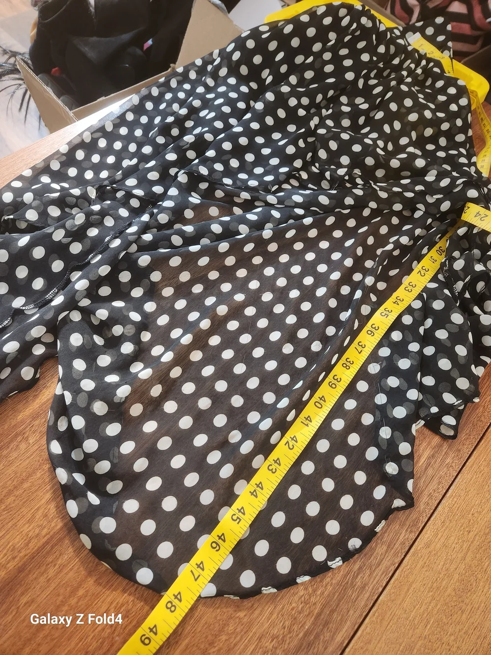 Arden B Black and White Polka Dot High-Low Skirt Med