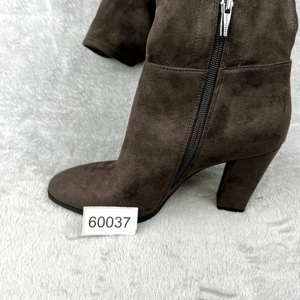 Vince Camuto Tapley Womens 9 M Boots Brown Micro Suede Block Heel Over The Knee