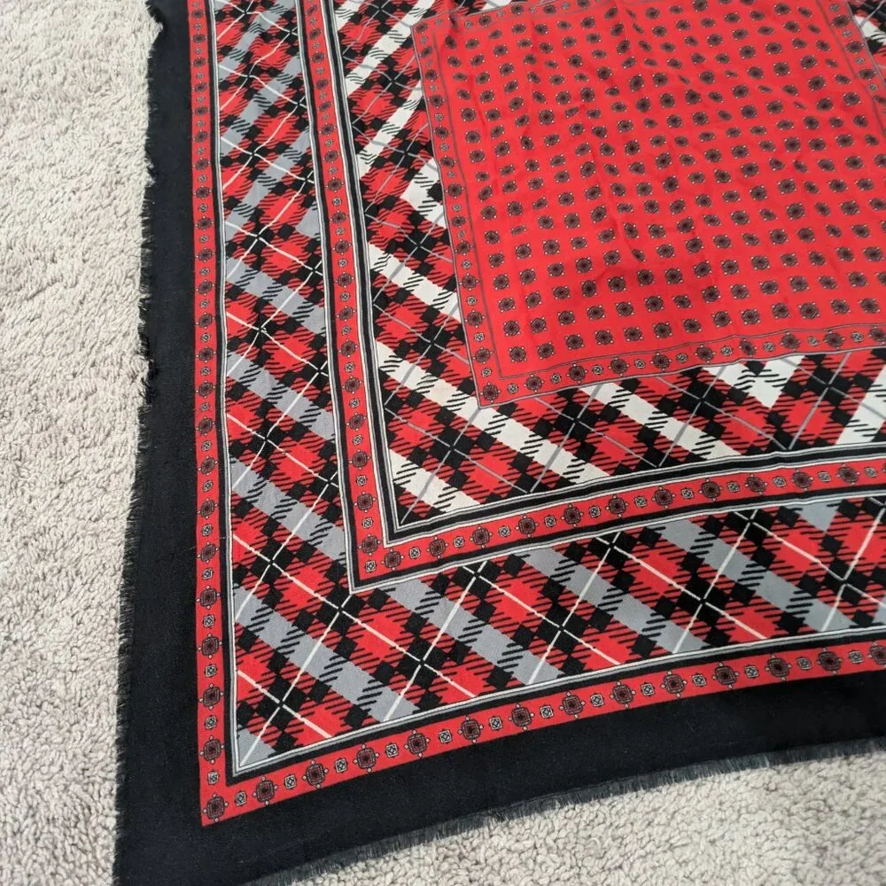 None black scarf gingham