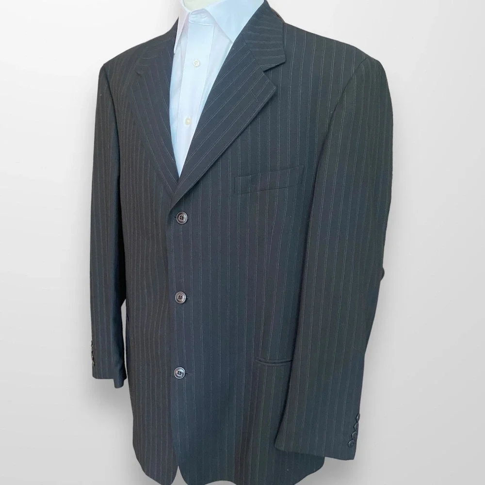 Bachrach Mens Blazer Sport Coat Three Button Casual Jacket 46L Wool Suit NEW VTG