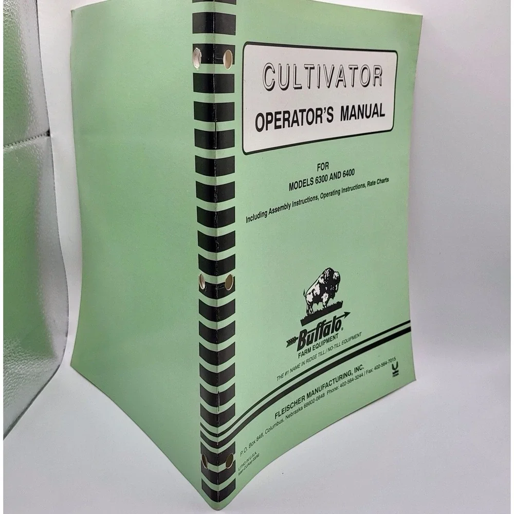 Buffalo, Fleischer Manufacturing 6300, 6400 Cultivator‎ Operators Manual