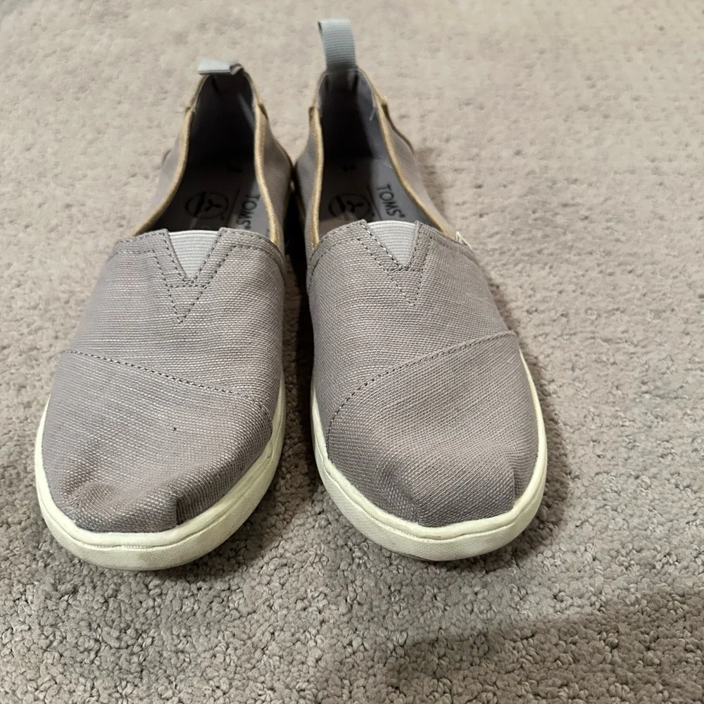 Toms Boys Gray Loafers Slip-Ons Casual Comfort