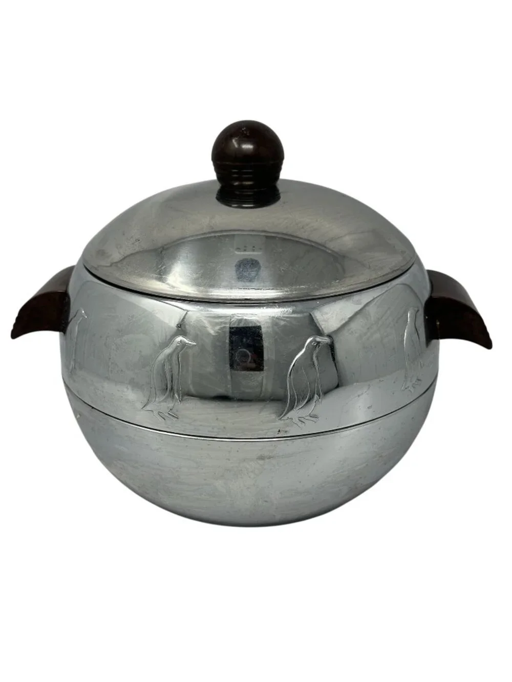 Vintage West Bend Penguin Hot Cold Server Metal Ice Bucket Retro Decor READ
