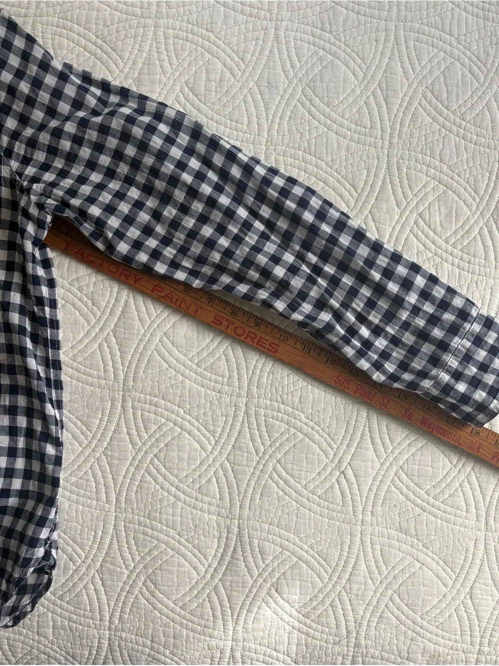 J. Crew Navy and White Gingham Button-Down Shirt - Women's Top