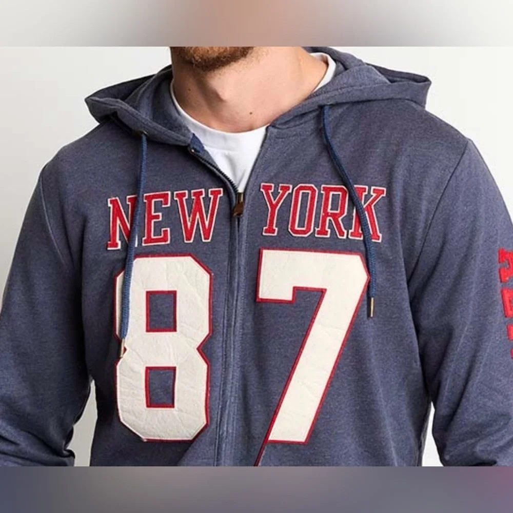 Aeropostale Navy Blue Hoodie with Red Accents