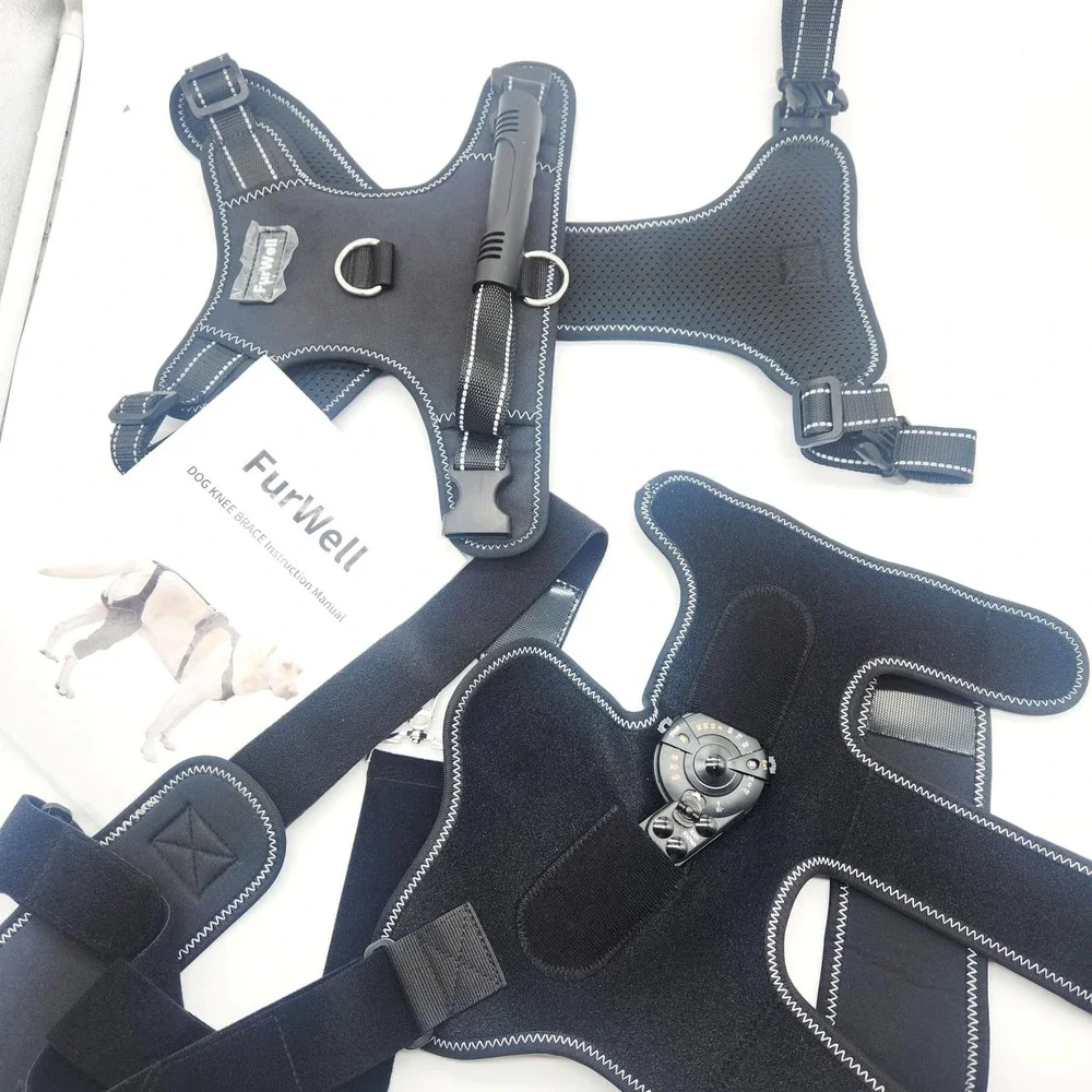 FurWell‎ M Left Dog Knee Brace Rear Leg ACL CCL Support with Chest Harness
