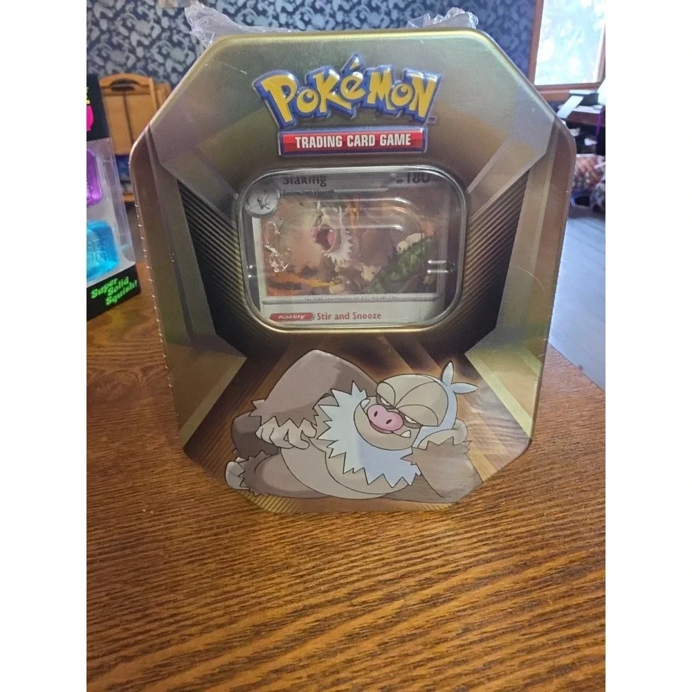 Pokémon TCG Triple Whammy Dragon Back SLAKING Collector Tin With 3 Booster Packs