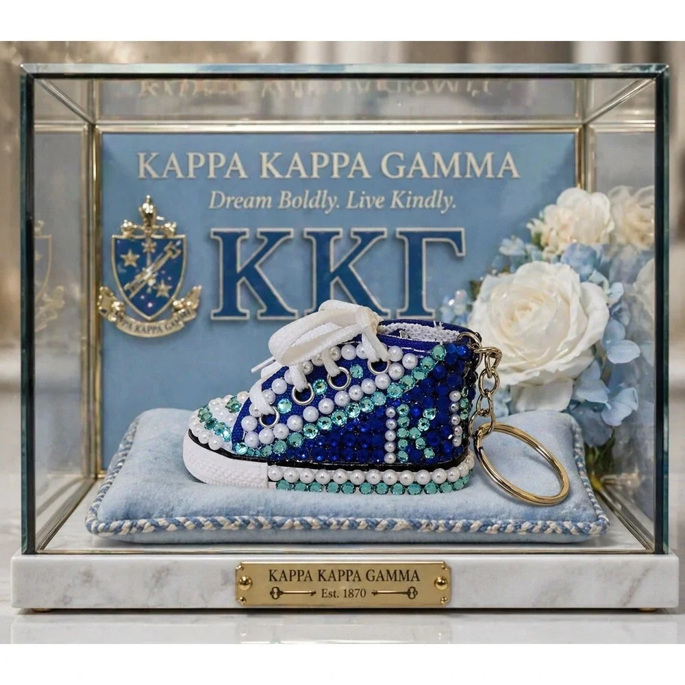 Kappa Kappa Gamma Keychain Blue‎ Custom Made Shoe
