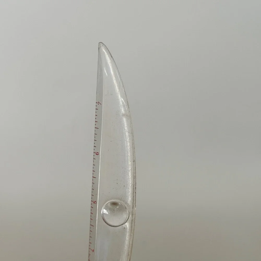 Vintage Hong Kong Novelty Clear Red Plastic Ruler Multipurpose Knife‎