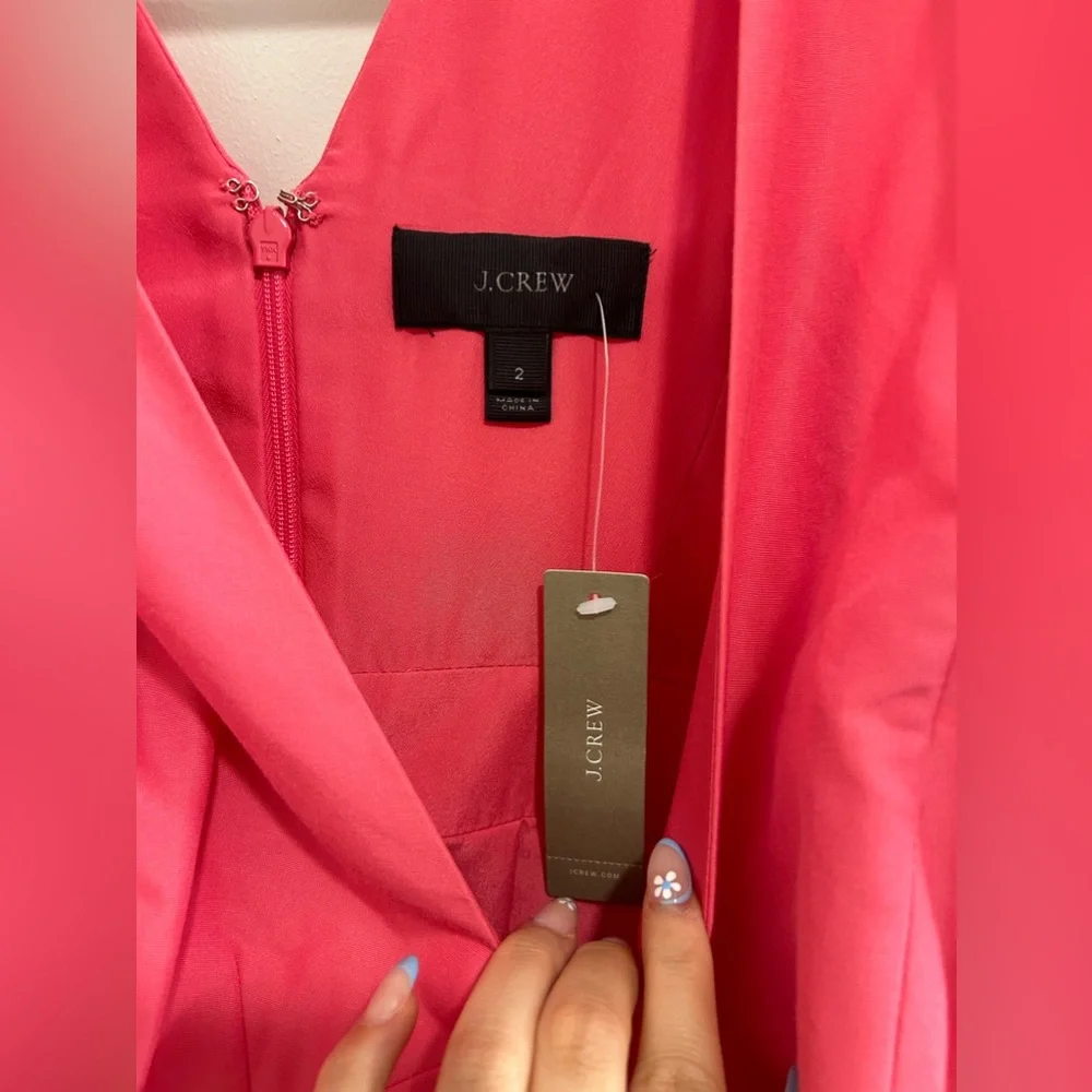 NWT J.Crew V-Neck A-Line Faille Party Dress Size 2