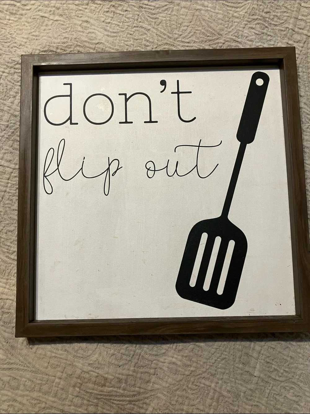 Don't Flip Out Kitchen Wall Sign - Black on White