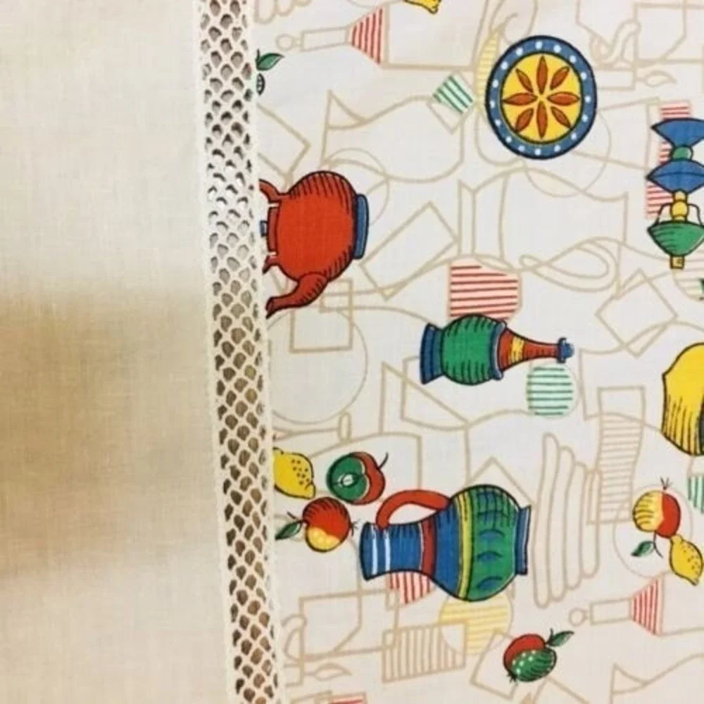 Vintage Retro Printed‎ Tablecloth Cafe Themed Rectangle 44x52