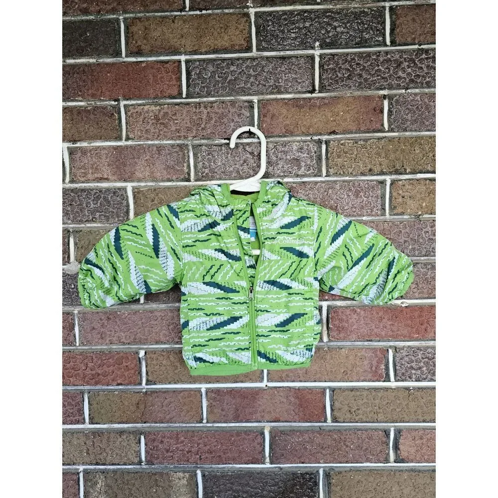 Infant Columbia Jacket With Hood‎ Size 0-3 Months Green Fleece Lined