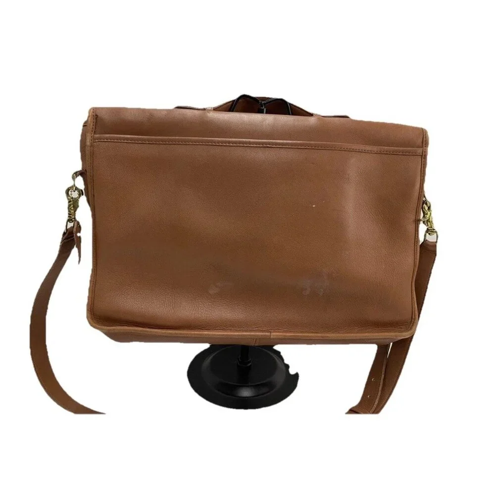 Coach Vtg Lexington British Tan Leather Briefcase Business‎ Case Office C9675