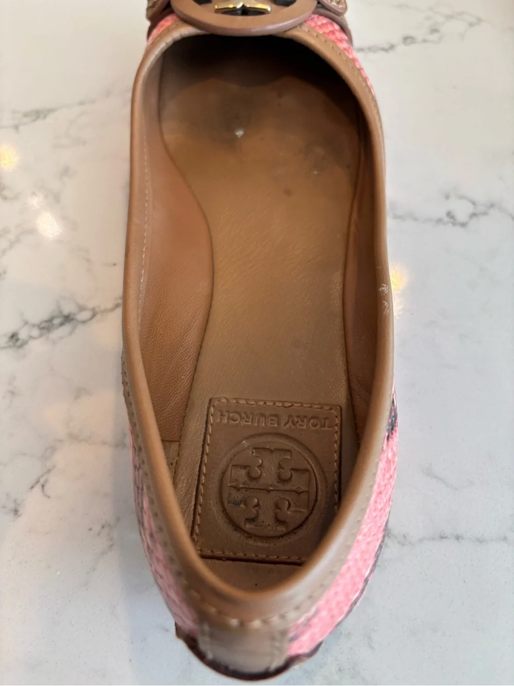 Tory Burch pink snakeskin