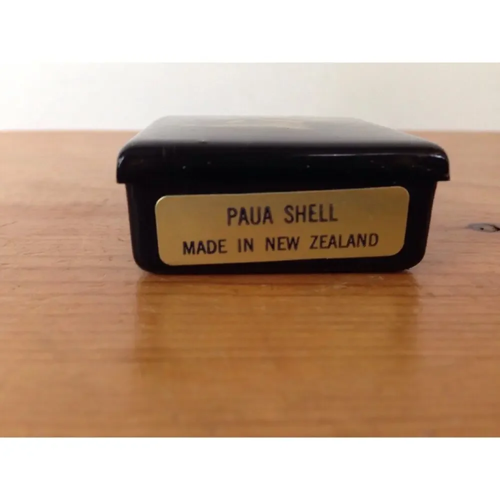 New Zealand Paua Shell Sparkle Swimming Dolphin Small Trinket Box 1.75