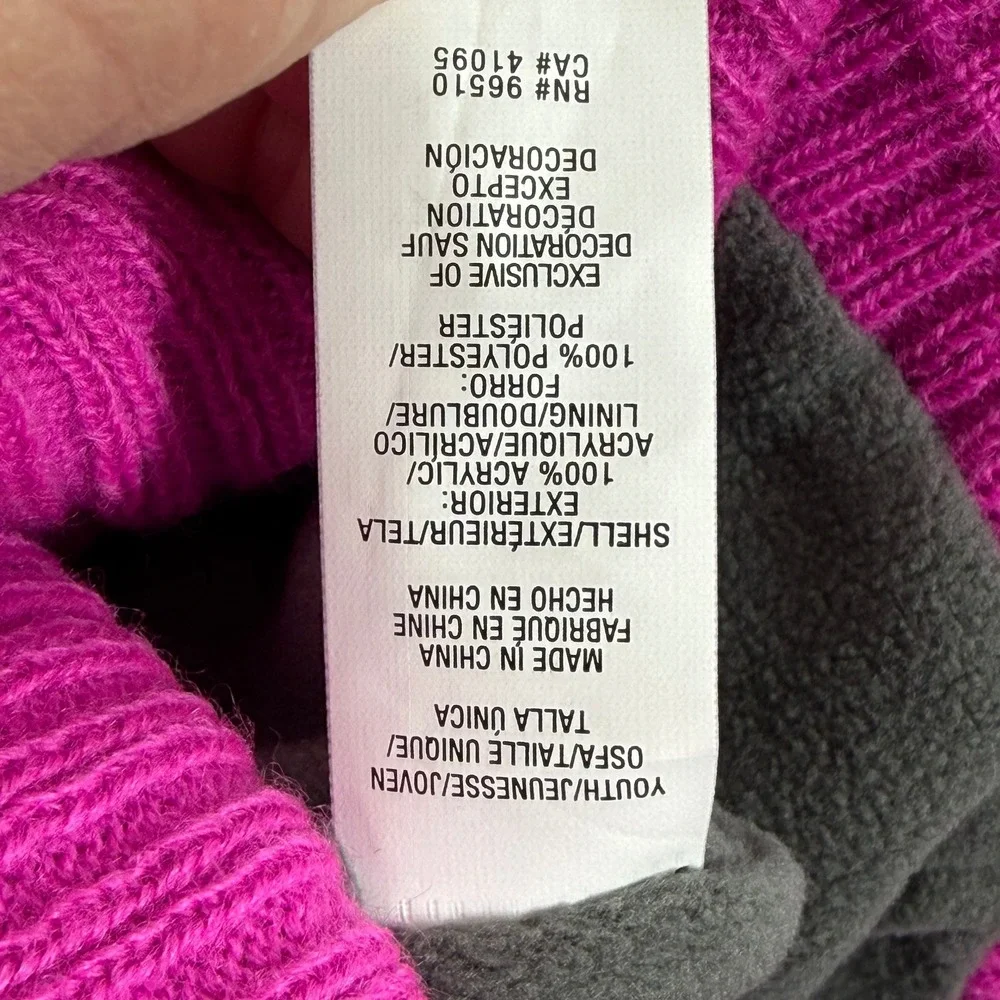 Under Armour ColdGear Girls Youth Fleece Lined Beanie‎ Hat Pink Gray