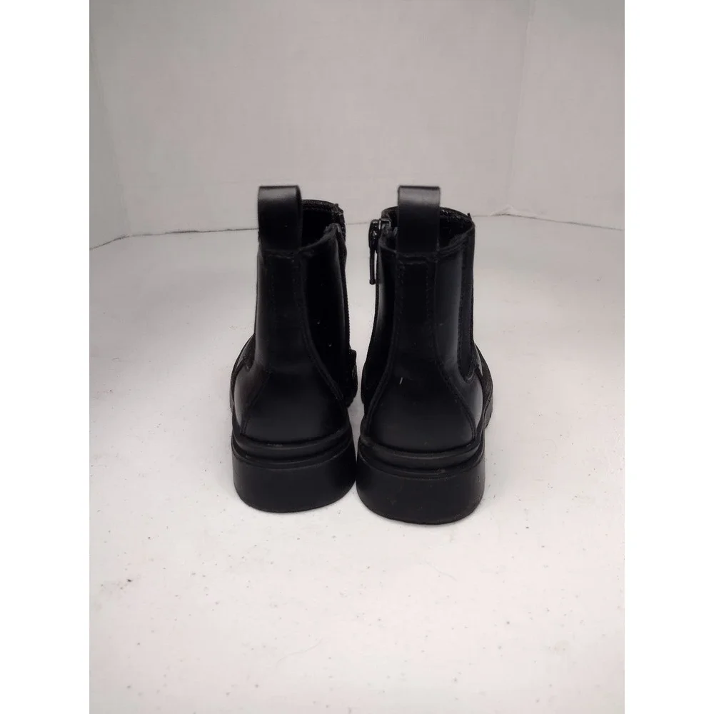 Baby Gap Kids‎ Black Faux Leather Side Zip Chelsea Boots Size 6