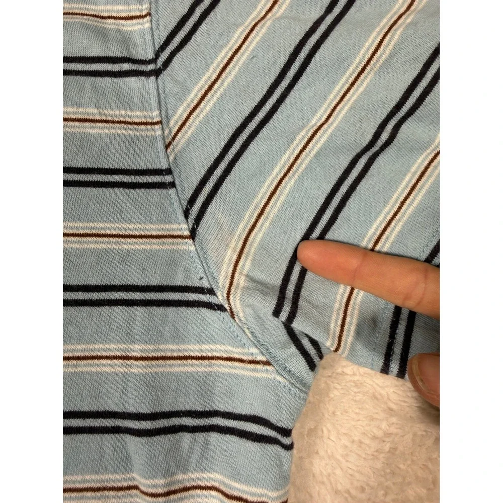 Hollister Polo Shirt Mens Medium Blue Striped Short Sleeve Cotton HCo Logo