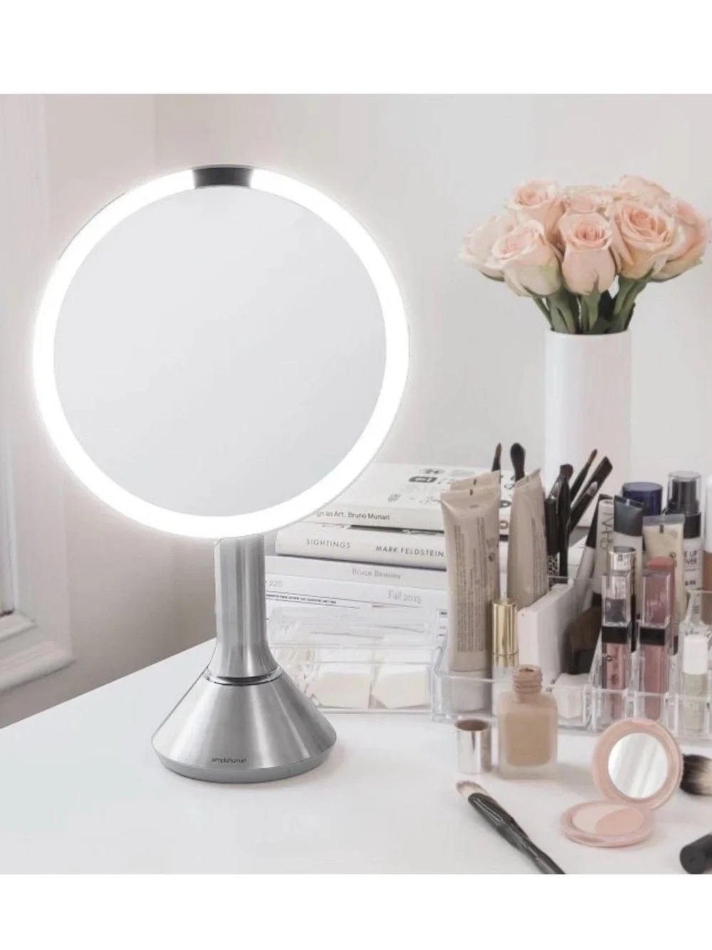Simplehuman 8 inch Sensor Mirror 5x Magnification Brushed Stainless Steel ST3052