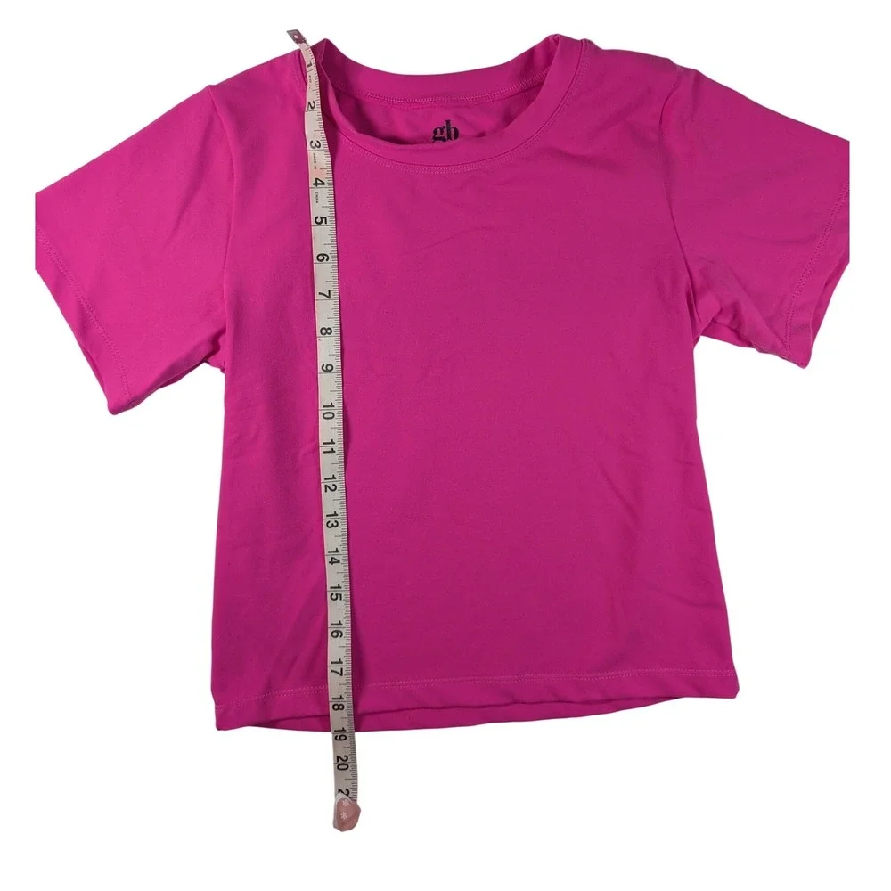 GB Girls T-Shirt Kids XL Pink Short Sleeve Athletic Crew Neck Stretch Top