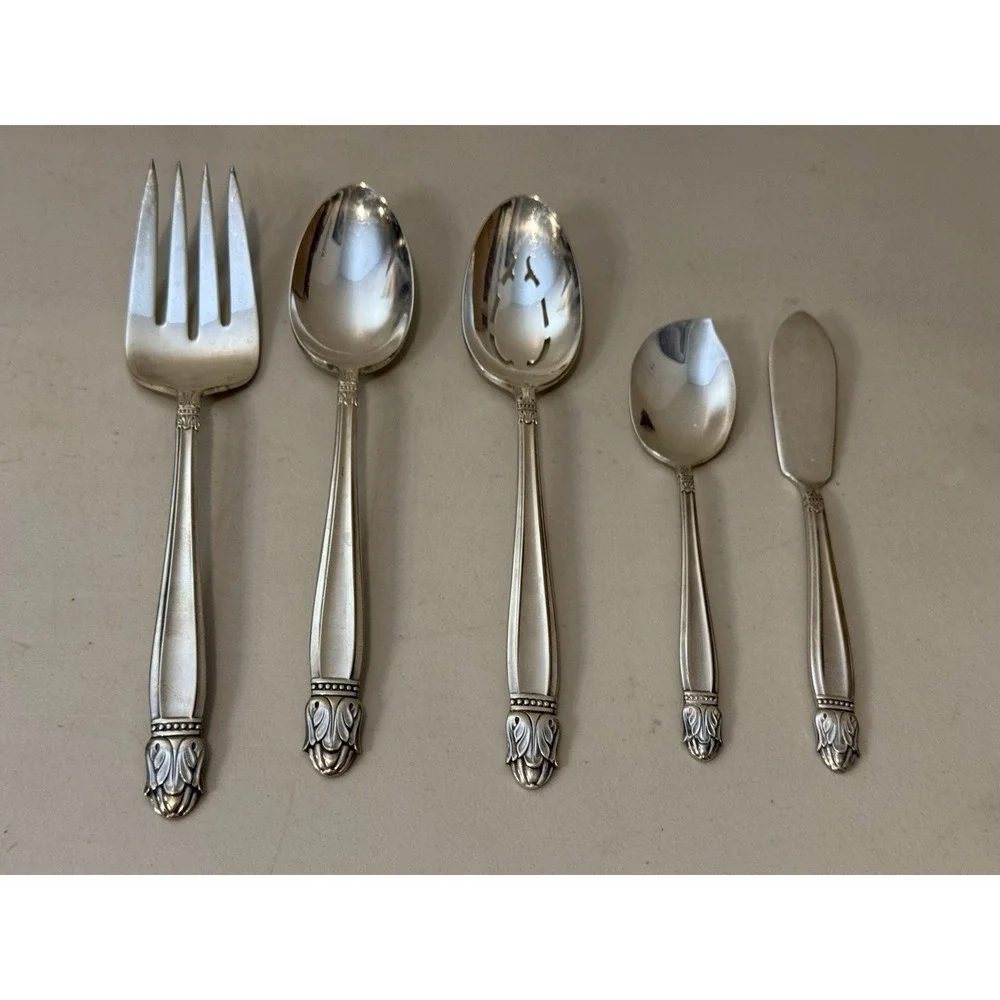 Vintage Danish Princess Silverplate 5-Piece Serving Set - Pristine Condition
