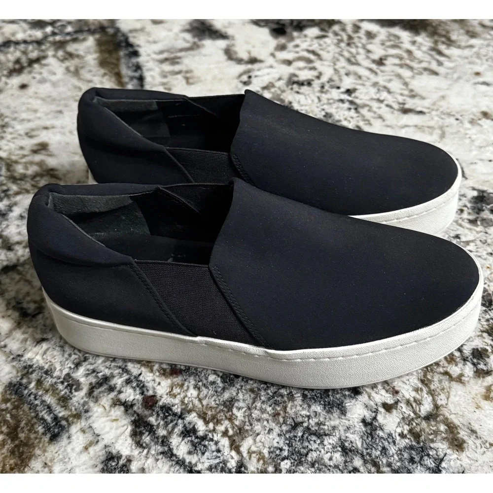 Vince Warren Black Neoprene Platform Slip On Sneakers Womens 6.5‎ EUR 36.5