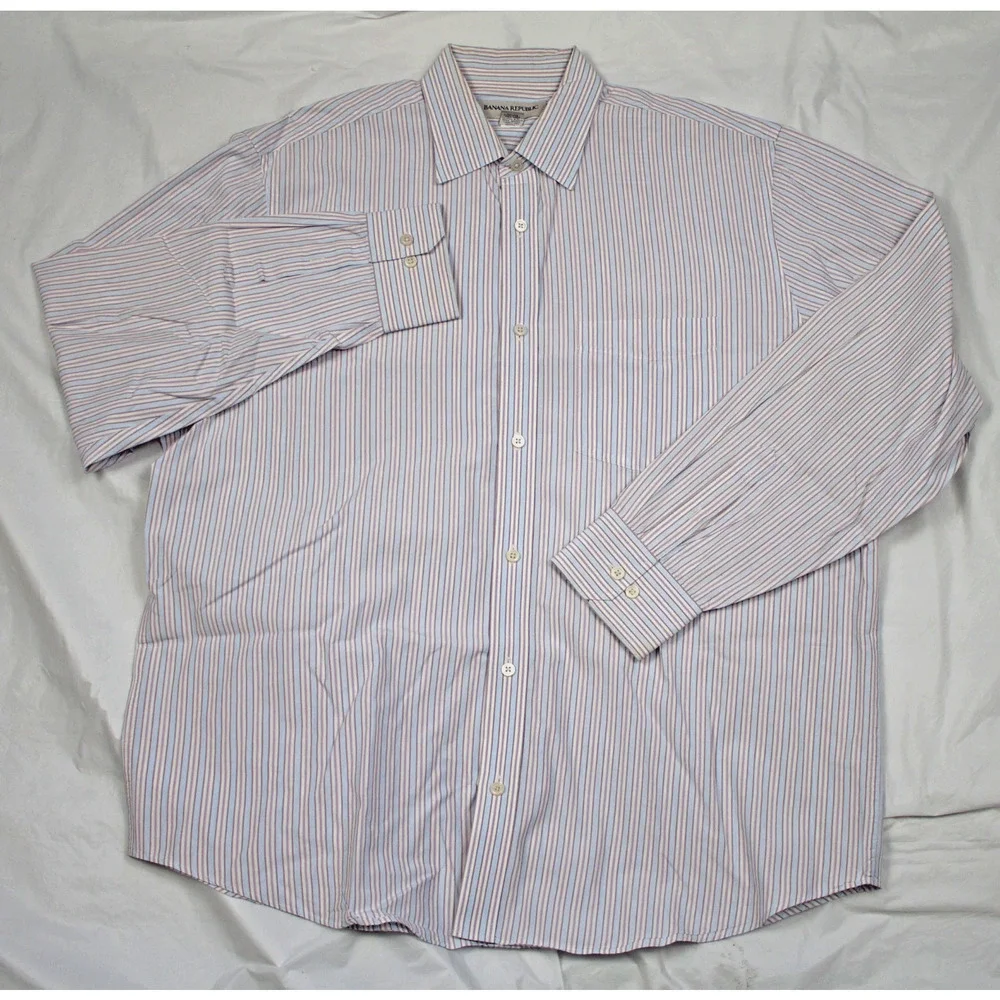 Banana Republic Men's Long‎ Sleeve Button Front Shirt Size XL 17-17 1/2